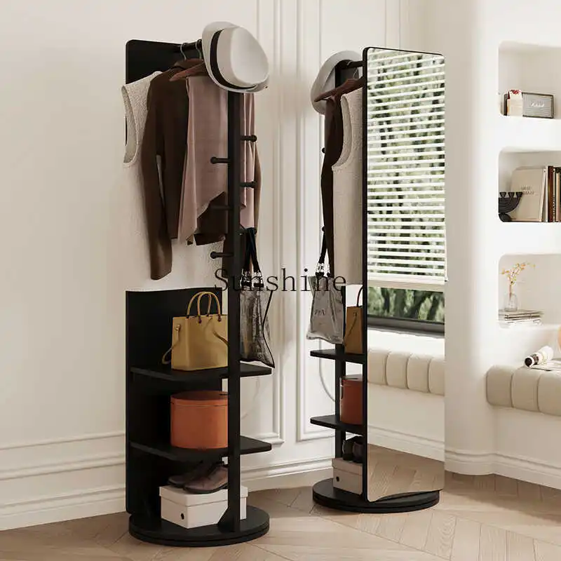 

French retro rotating full-length mirror and coat rack are integrated.