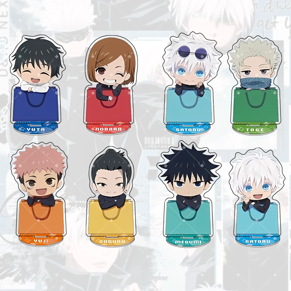 

New Anime Jujutsu Kaisen 10CM Acrylic Stand Cute Keychain Yuji Itadori Satoru Gojo Figure Desk Decor Bag Charm Pendant Gift