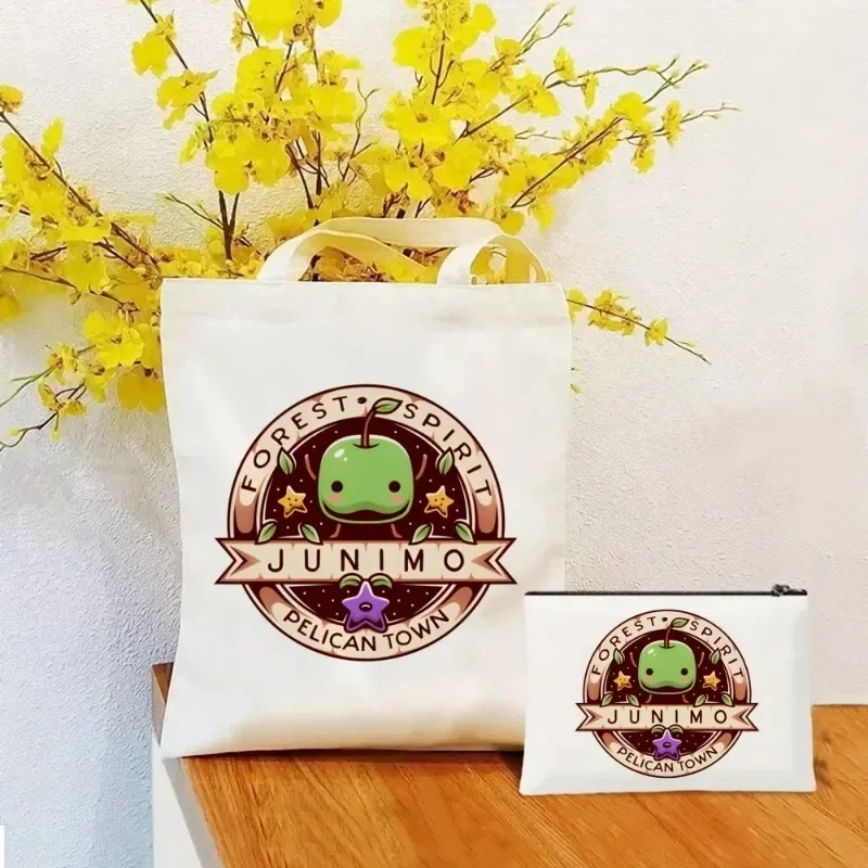 

1-2pcs Stardew Valley Game Ladies Handbag Cosmetic Organizer Fashion Shoulder Bag Eco Large Capacity Travel Shopping Bag Wallet