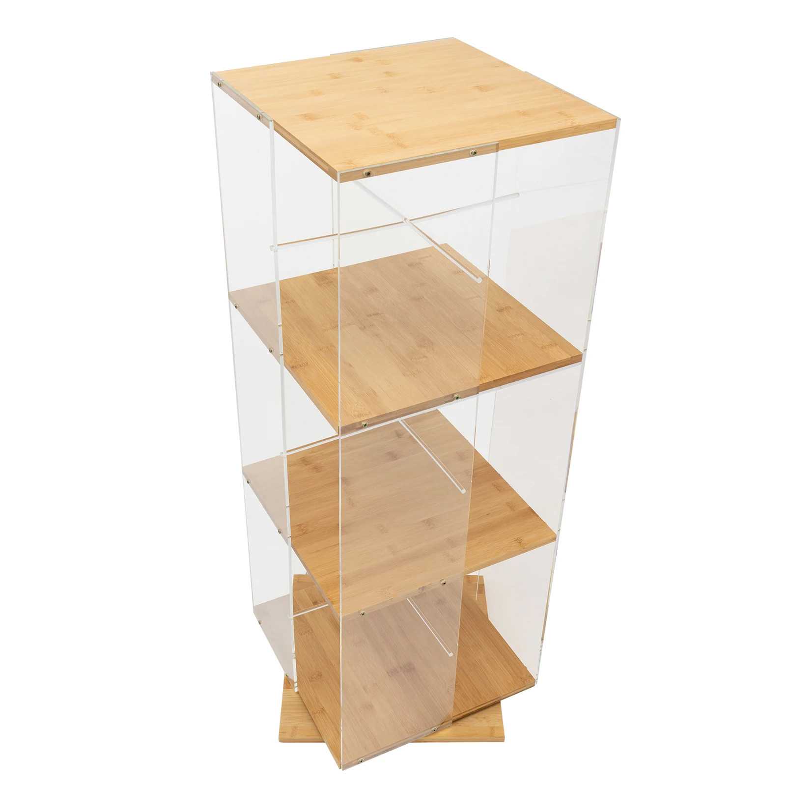 3-tier Clear Bookcase With Book-blocking Strips & Protective Glove High Load-bearing Capacity Rectangular