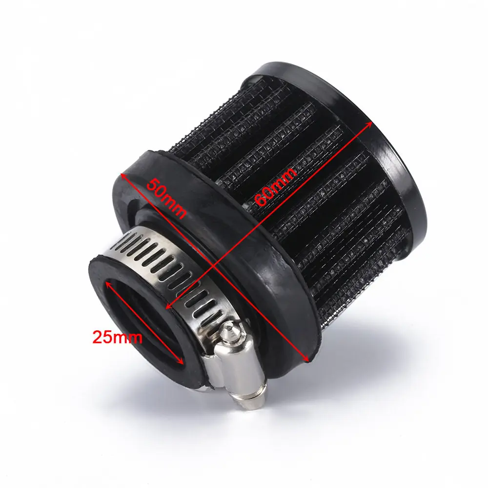 Car modification secondary air intake 25mm waste tube air filter element 12mm