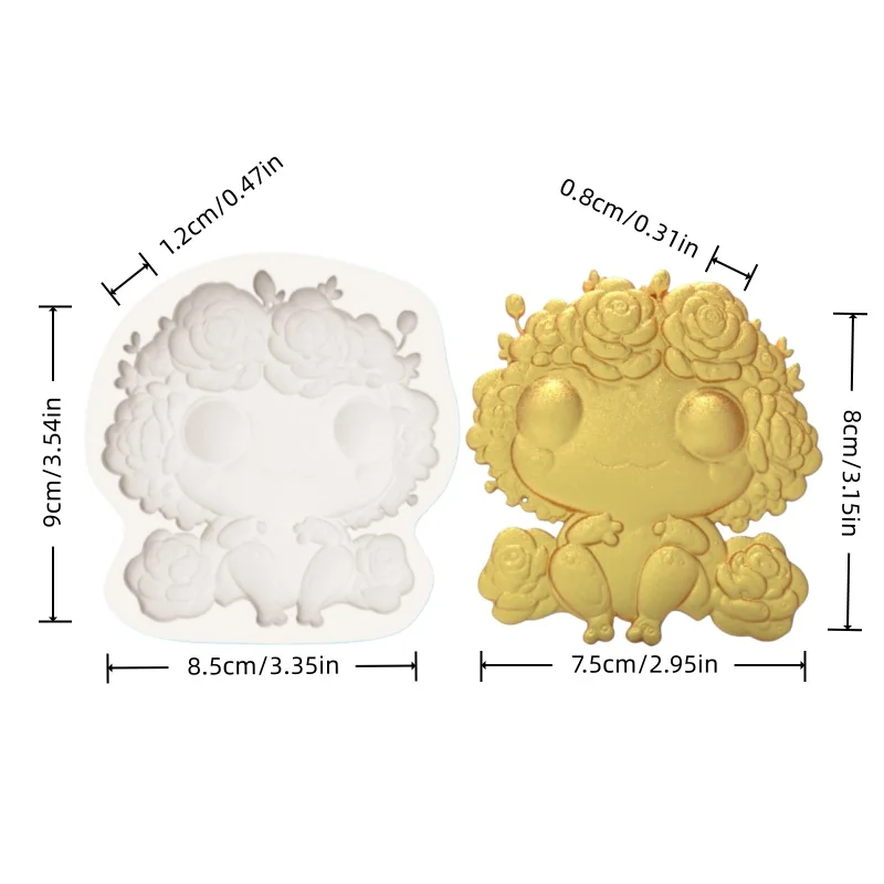 Rose Wreath Frog Silicone Mold Forest Prince Frog Shaped Silicone Mold for Making Desserts and Chocolates