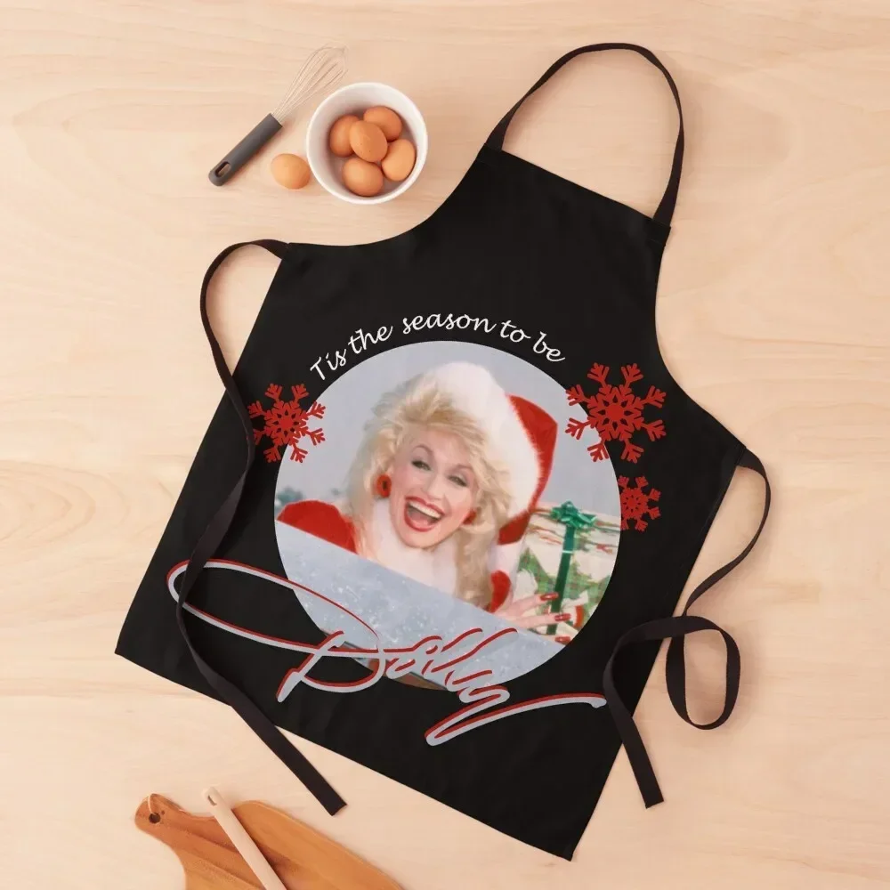 

TIS THE SEASON TO BE DOLLY Apron Women Kitchen Bib For Kitchen for women with pocket christmas decoration Apron