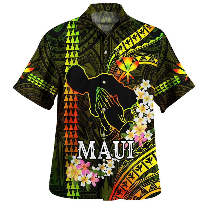 Summer New 3D Printed American Hawaii State National Flag Shirts Hawaii Coat Of Arm Graphic Short Shirts Fashion Top Men Clothes