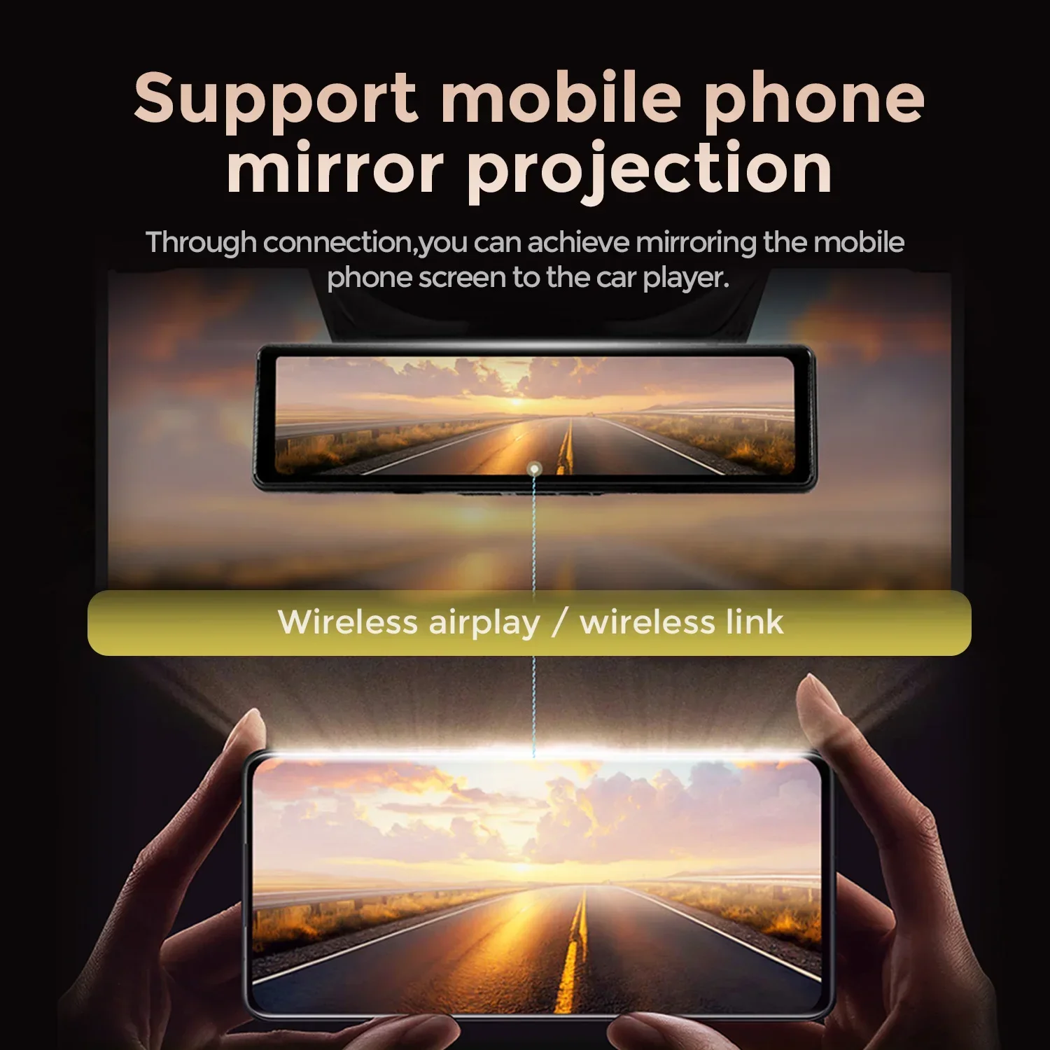 Cámara con espejo de 11,26 pulgadas, grabadora de vídeo, cámara frontal 2K y 1080P, cámara Interior para coche, espejo, Carplay, Android, Auto, BT, AUX, Radio FM