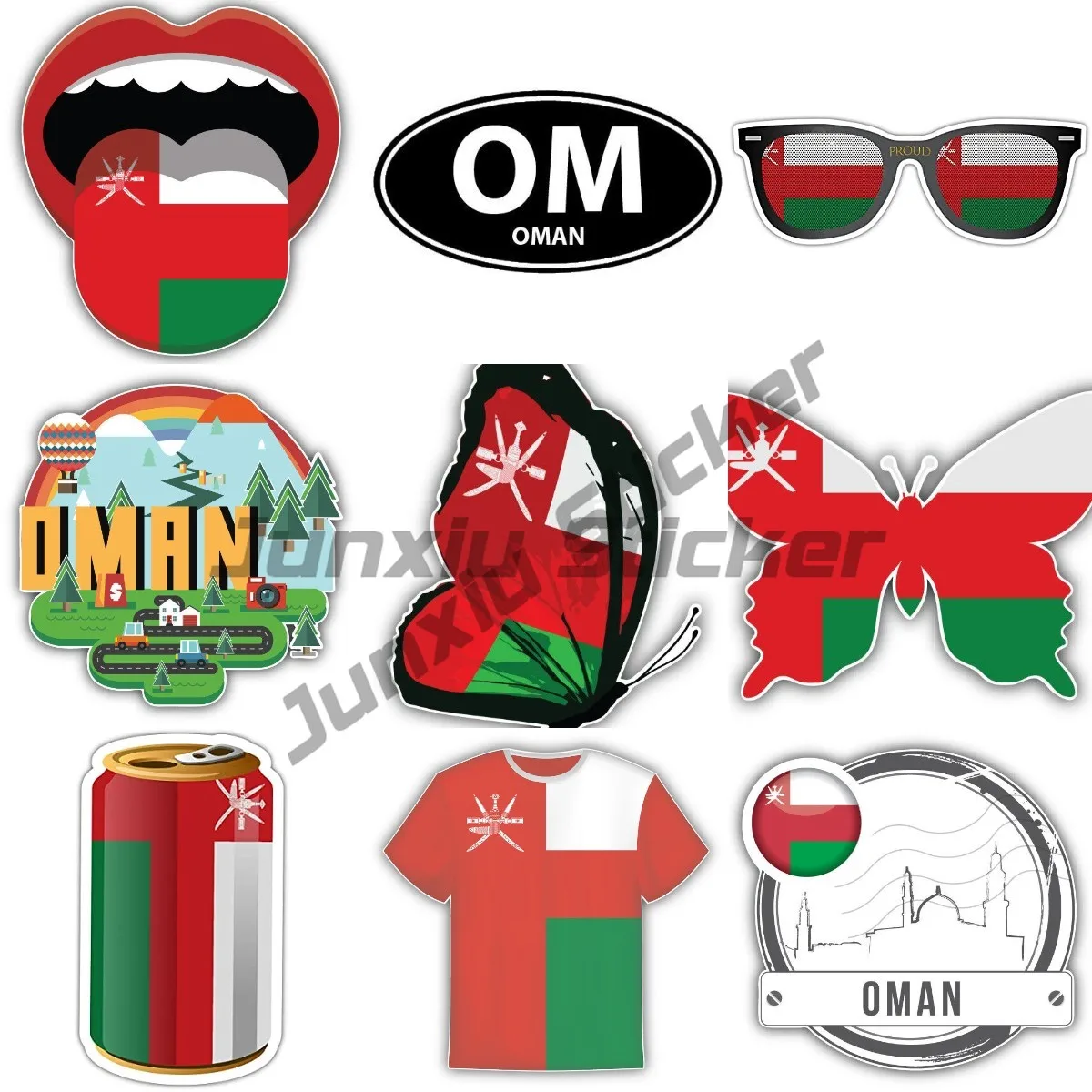 Oman Flag Stickers Quick Release Bumper Repair Kit Customized Car for Glass Windows Happy Birthday Fishing Accessories Camper