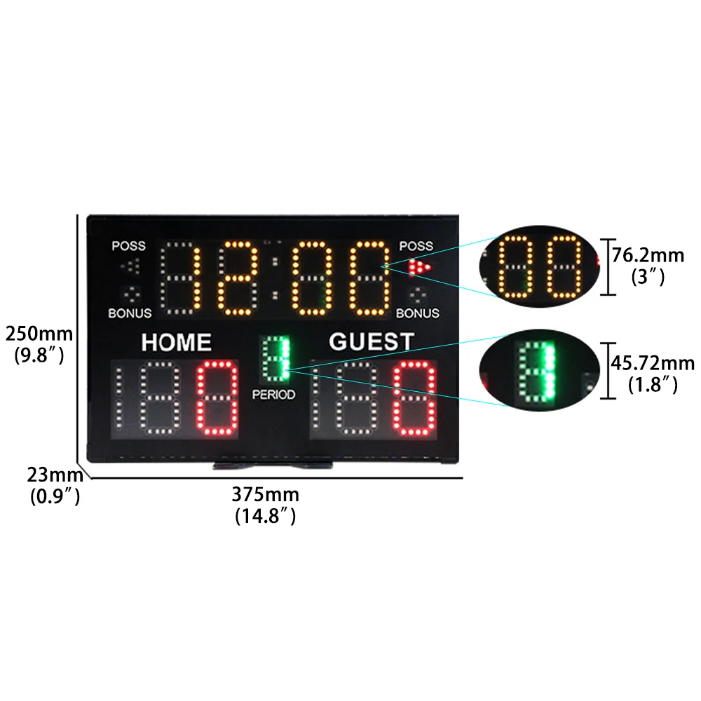 Indoor Digital LED Scoreboard Tabletop Score Board for Basketball Volleyball Tennis Boxing Match Game