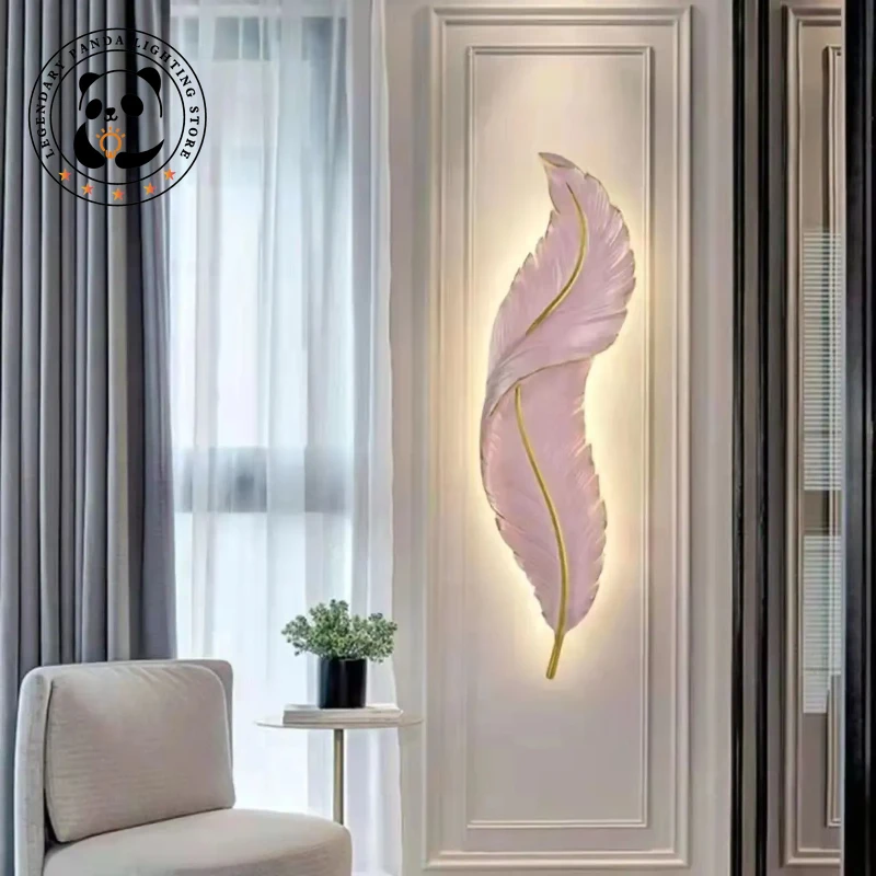 

Modern Simplicity Wall Lamps Originality Feather Luminarias Bedroom Bedside Foyer Hallway Background Indoor Decor Light Fixtures