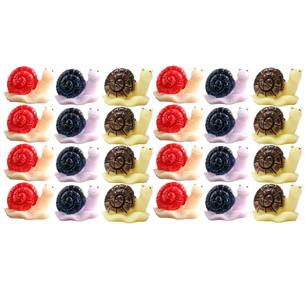 

24 Pcs Resin Snail naments Miniature Garden Decorations Bright Colors Lifelike Use Small Size Easy