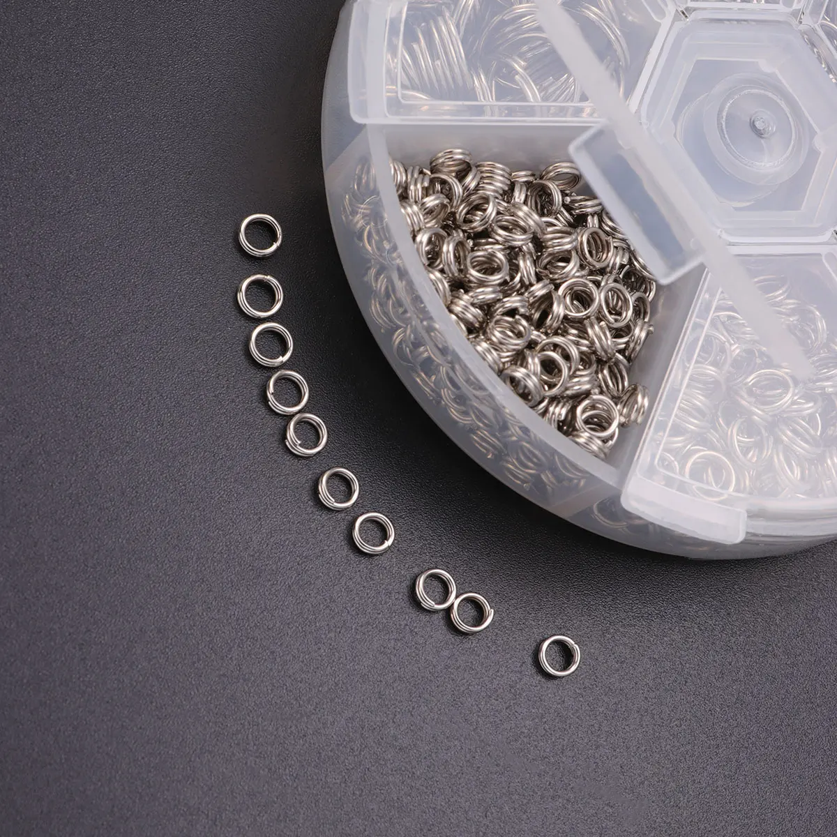 

4-10Mm Iron Circle Rings 100G Pack Rustproof Hard Strong Glossy Diy Accessories Key Chains Belts Backpacks Silver Craft Jewelry