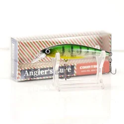 Countbass Slow Sinking Shad Hard Bait Glass Balls Rattle, Angler's Lure Minnow Wobblers for Bass Trout Pike Fishing 67mm 6g