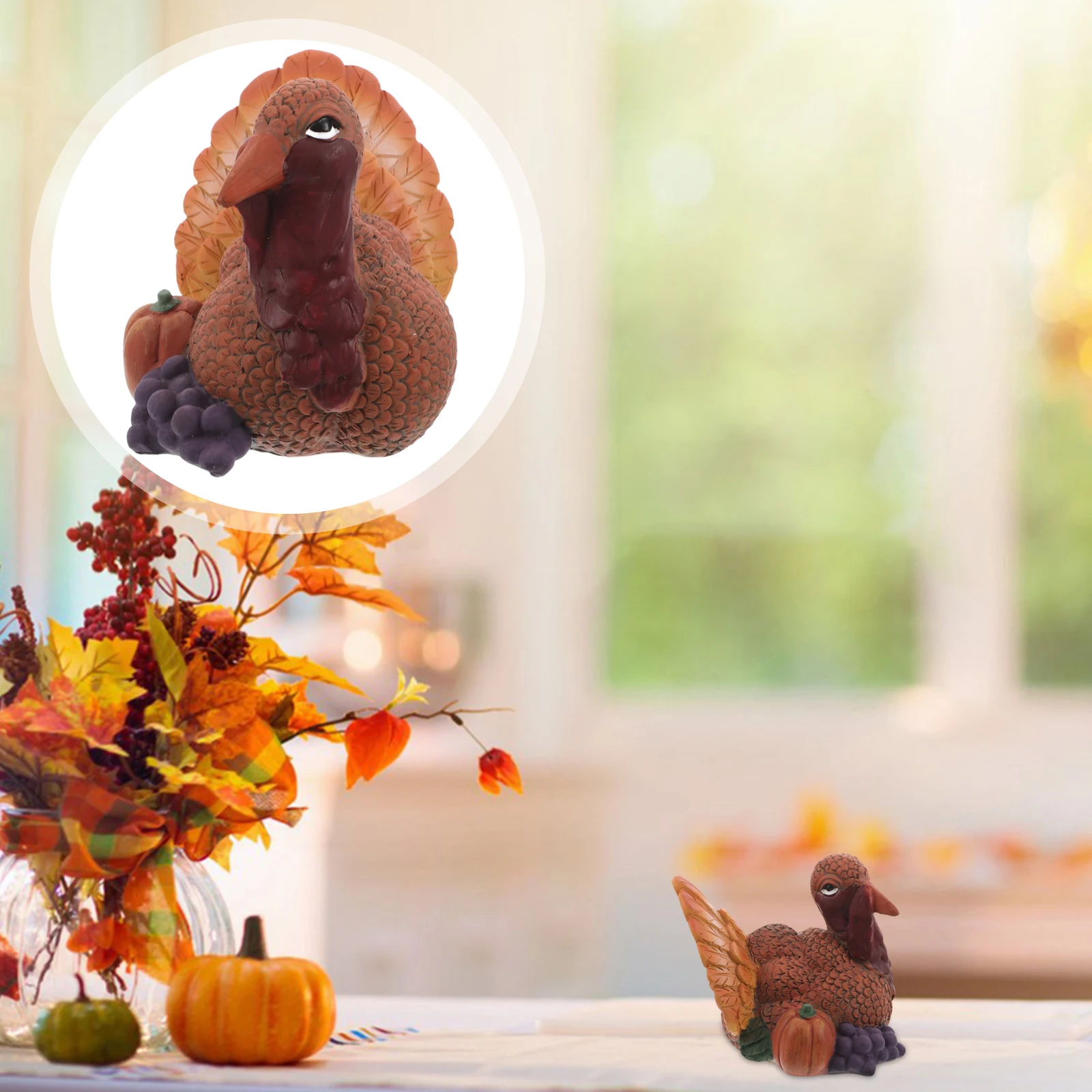 

Thanksgiving Turkey Decoration Mini Fall Outdoor Statue Resin Yard