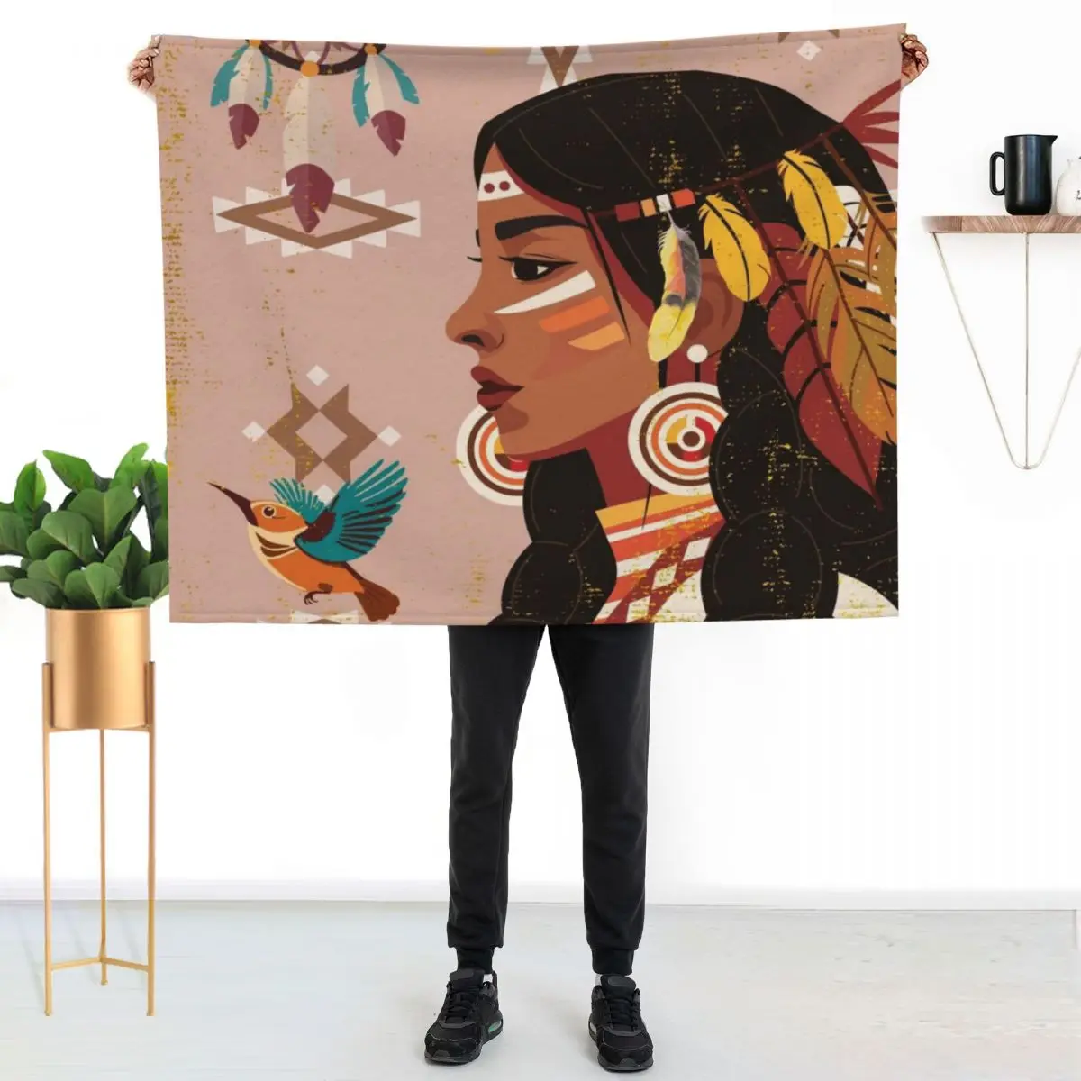 

Tribal Thoughts Throw Blanket Multi Purpose Soft Warm Blanket for Home Travel