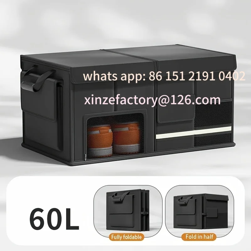 Customizable Car Trunk Storage Box Organizer, Multi-Compartment, Portable Storage Box for Post-Cargo Organization