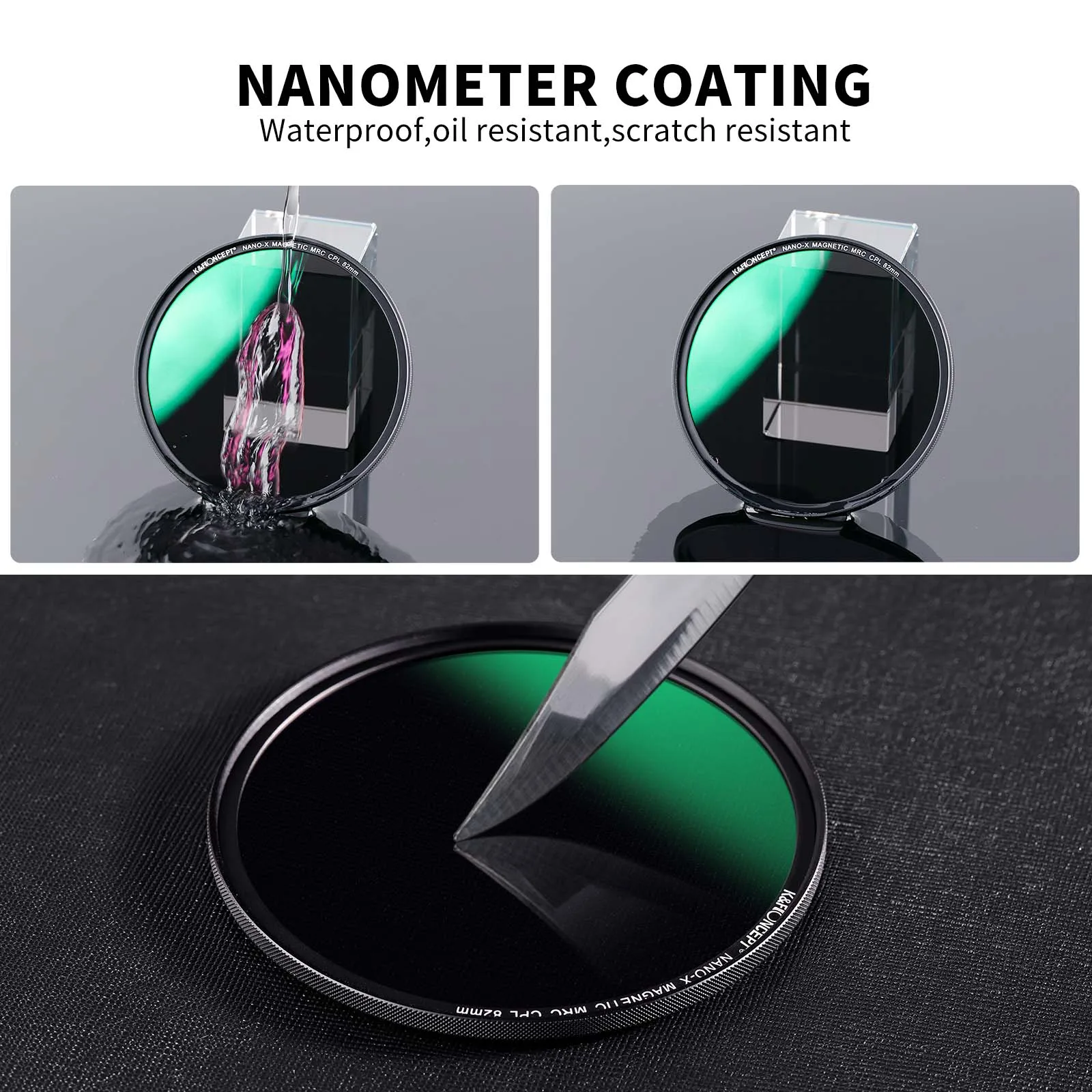 K&F Concept Nano-X Magnetic CPL Circular Polarizing Filter 49mm 58mm 62mm 67mm 72mm 82mm With Lens Cap And Magnetic Adapter Ring