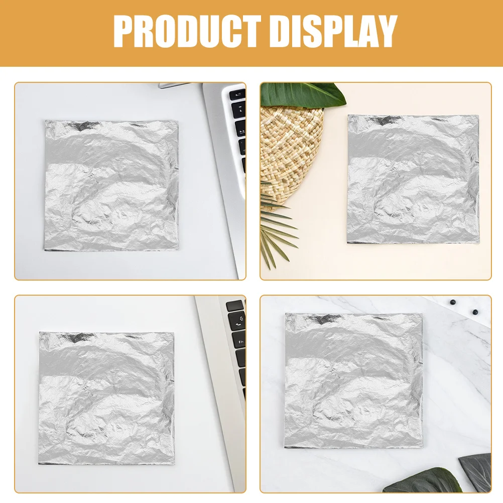 100 قطعة من أوراق ورق رقائق الفضة المعدنية سهلة التقشير عصا DIY بها بنفسك الحرف اليدوية مجوهرات من مادة الراتنج صنع مسمار ديكور فني ورق رقائق الفضة