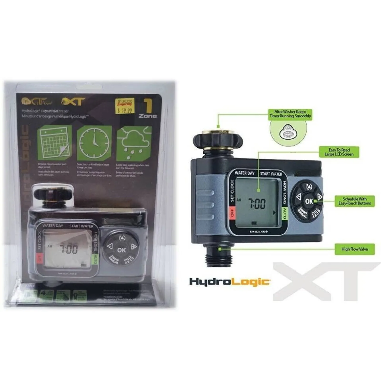 

US 73015 HydroLogic Programmable 1-Zone Digital Water Timer