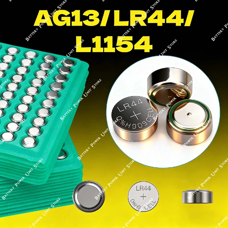 

50-200PCS New Arrival LR44 AG13 L1154 357 SR44 1.5V Alkaline Button Coin Cell Battery for Watch Remote Control