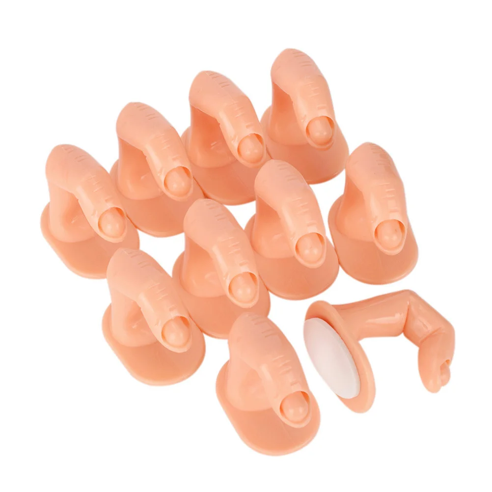 10Pcs Maniküre Praxis Finger Stehen Nail art Training Simulation Wiederverwendbare Acryl Gel Nail art Praxis Finger für Anfänger