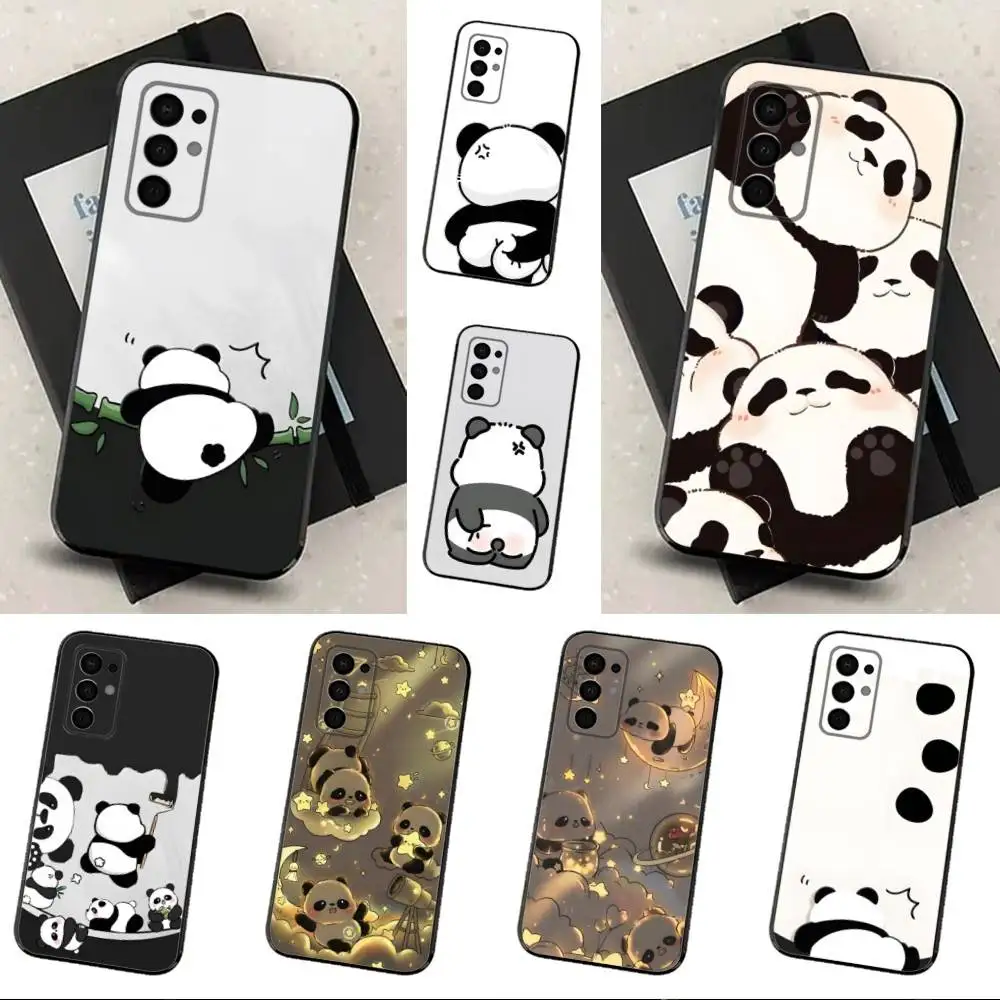 

Cute Cartoon Panda Bear Phone Case For Samsung Galaxy A13,A21s,A22,A31,A32,A52,A53,A71,A80,Soft Black Shell