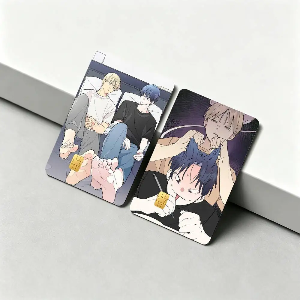 Funny Manhwa One-Room TA  1Set 4Pcs Waterproof Card Skin Stickers for Credit Bus IC Cards
