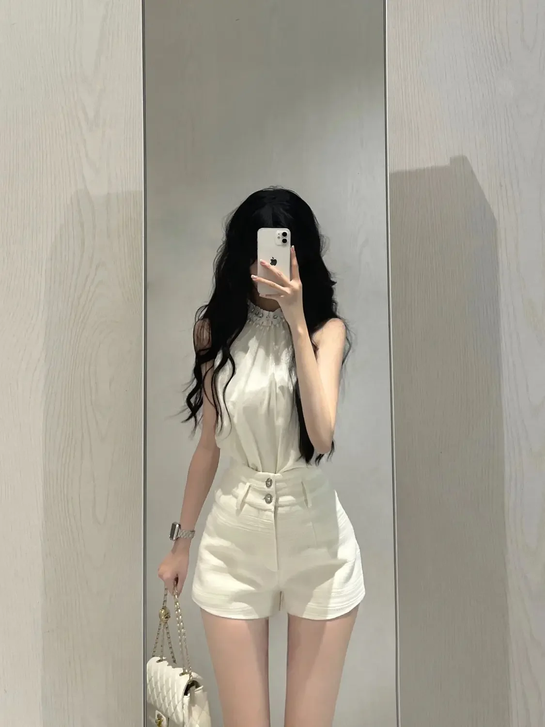 2024 Summer Solid Vintage 2 Piece Pants Set Women Casual Elegant Korean Fashion High Street Suits Female Crop Tops + Short Pants