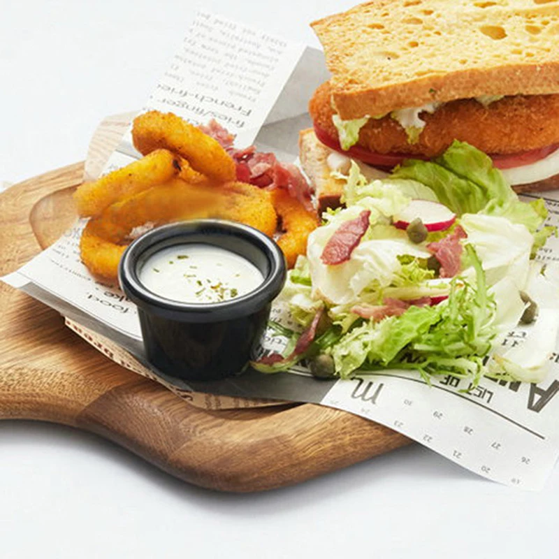 

Миска для соуса Соусники Круглая глянцевая меламиновая чаша 6 см 50 мл Черная мини-чашка Американская посуда для чашки для приправ