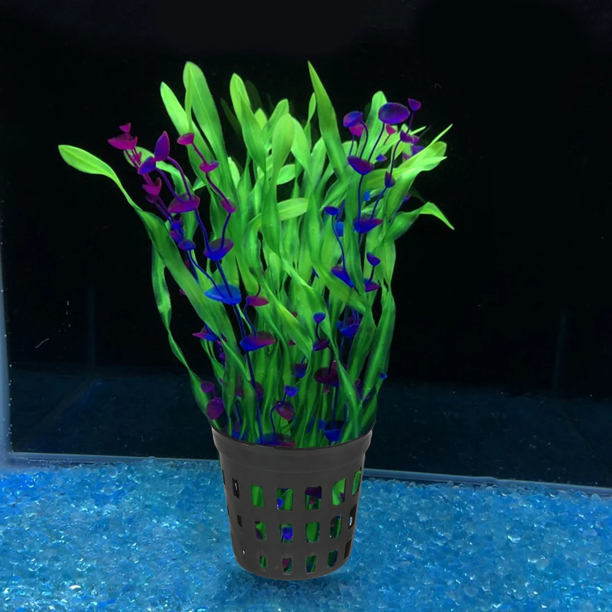 

10pcs Water Grass Cultivate Pot Aquarium Hydroponic Planting Basket Drainage Holes For Healthy Root Growth Black Middle Size