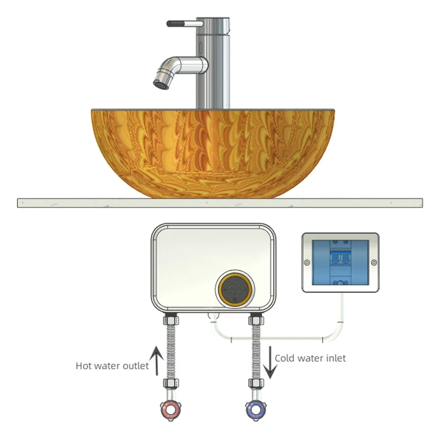5500W Electric Hot Water Heater Small Under Sink Tankless Instant Water Heater 220V Kitchen Bathroom Heating image 5