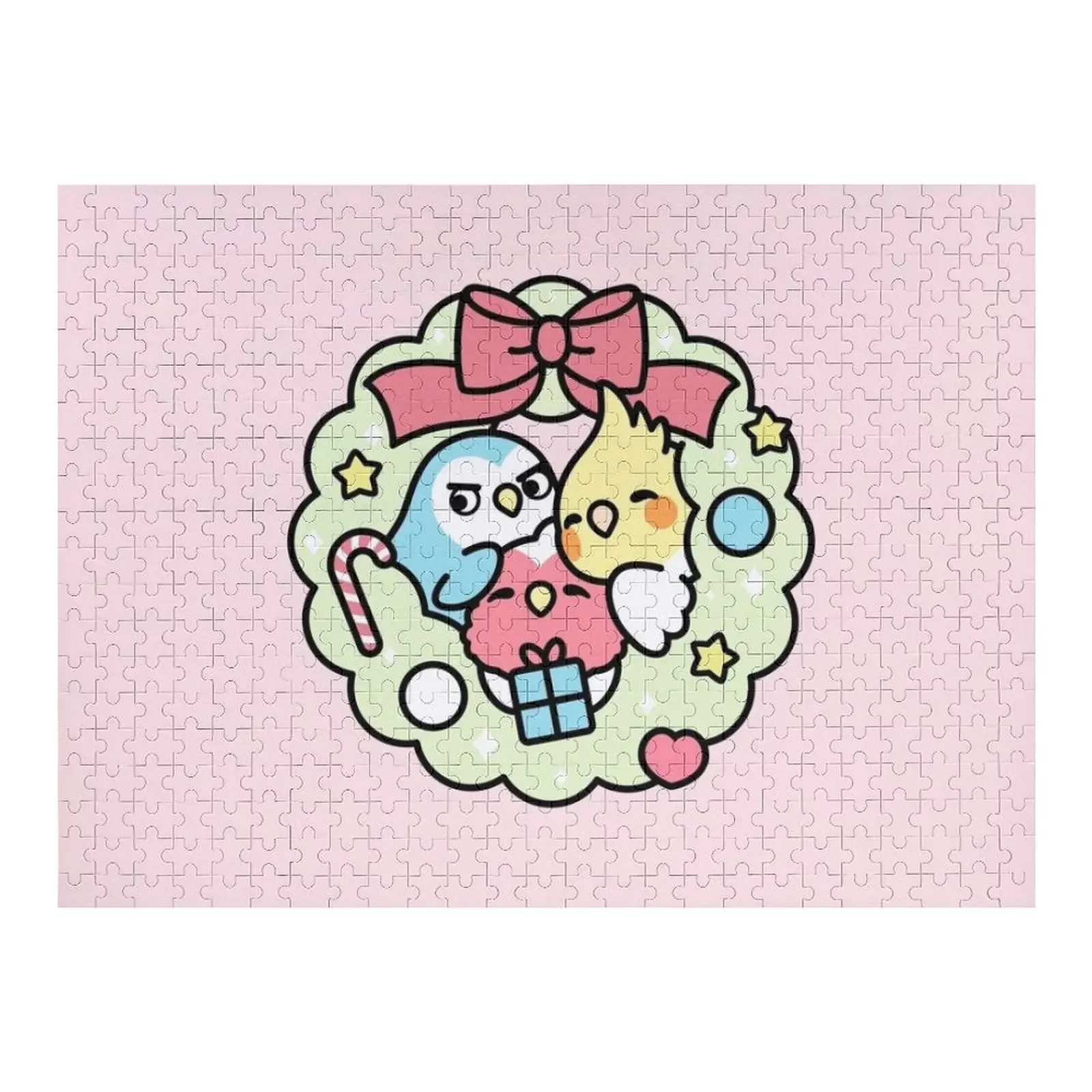 

Chubby Bird Adventures Christmas Wreath Jigsaw Puzzle Photo Custom Anime Customizable Gift Puzzle
