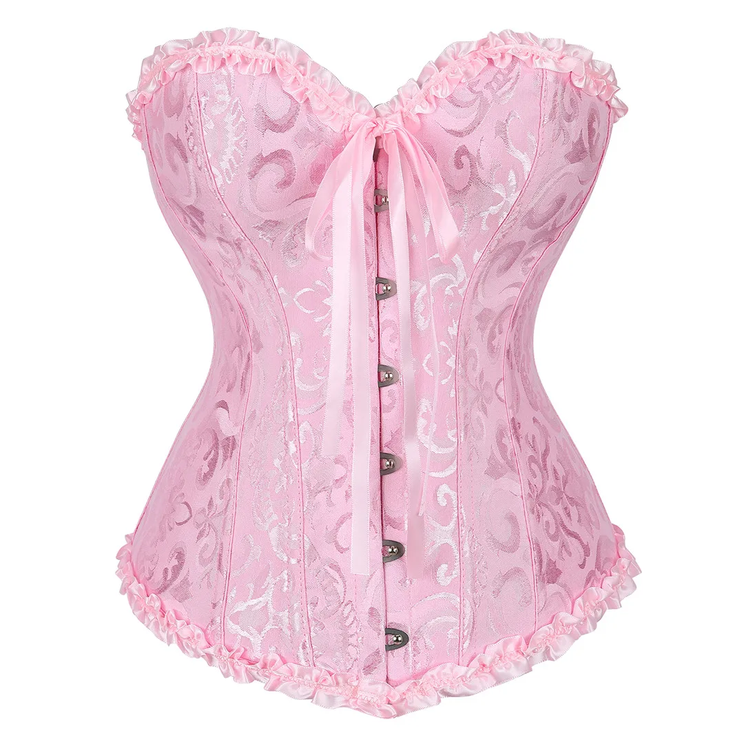 Bustier et Corsets Sexy pour femmes, haut Simple et élégant, surbuste, Bustier désossé en plastique, Jacquard Floral, grande taille