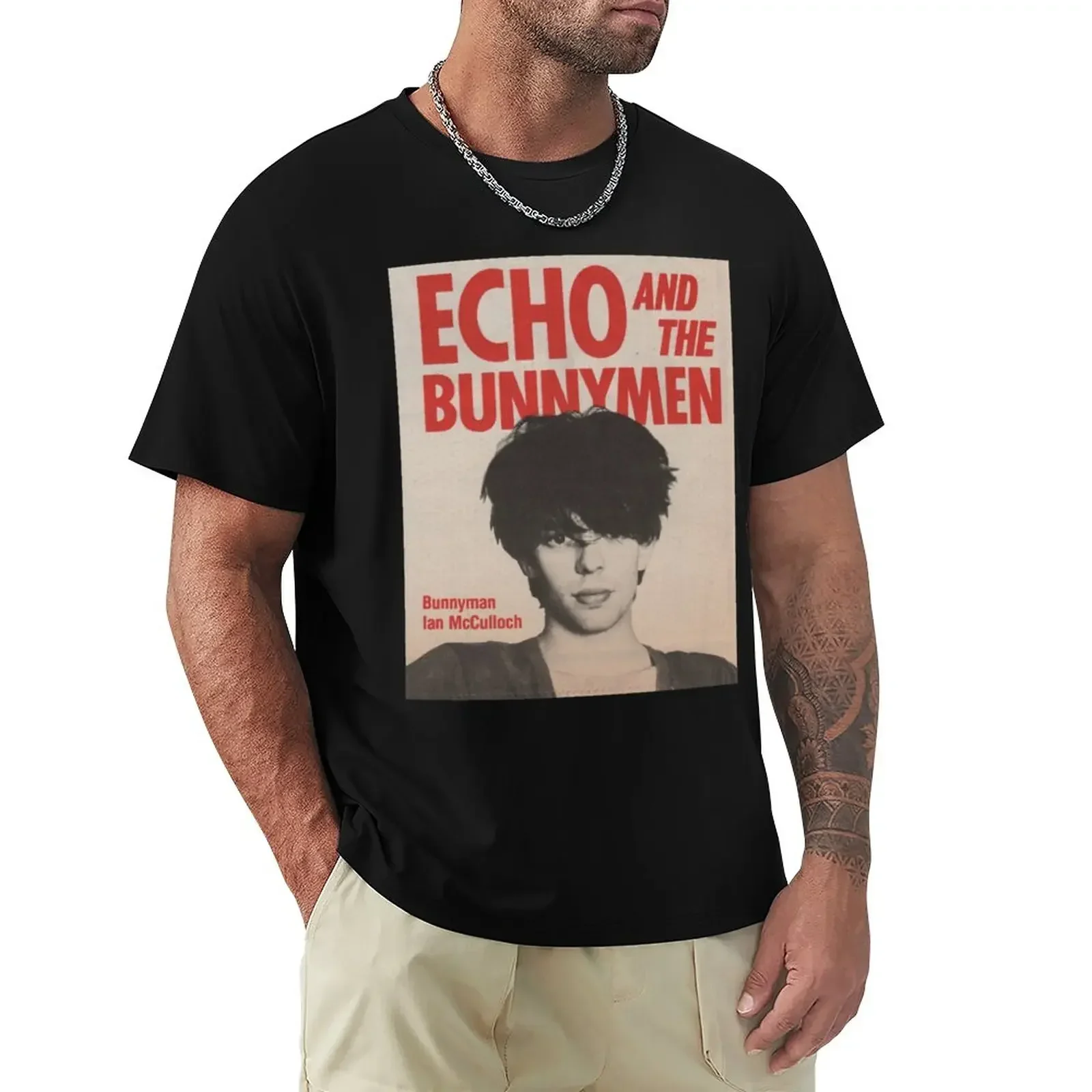 

Футболка мужская оверсайз ECHO AND THE BUNNYMEN, рисунок пота, кавайная одежда, большой и высокий размер