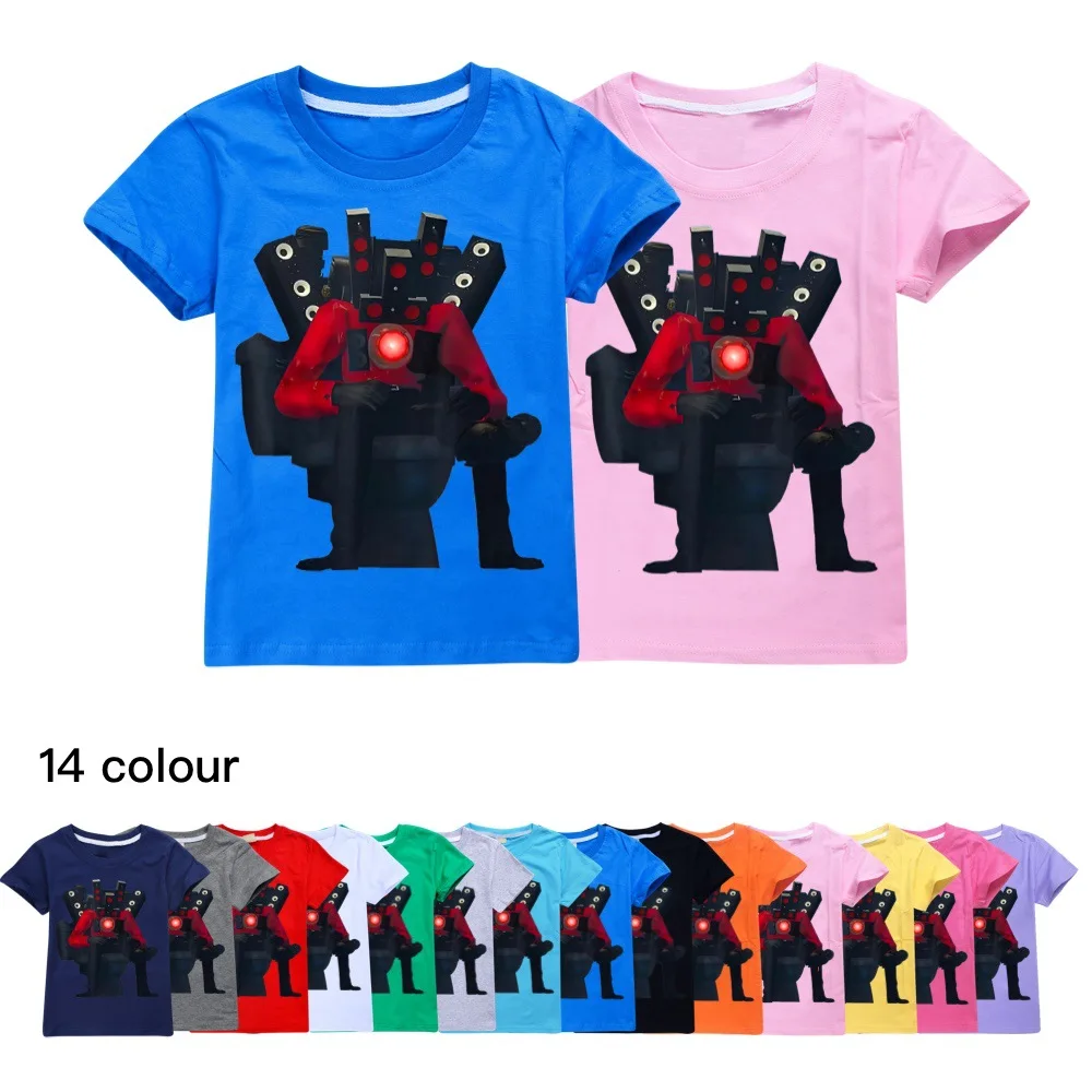 Skibidi Toilet Kids Cartoon Tees Game Speakerman Boss Titan TV Man 3D Print T Shirt Funny Shirt Children Summer Clothes Tee Top