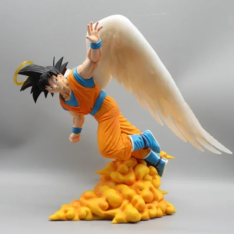 28cm Dragon Ball Z Son Goku Angel Wing Anime Figure Pvc Gk Action Figurine Room Collection Ornament Model Statue Doll Toys Gift