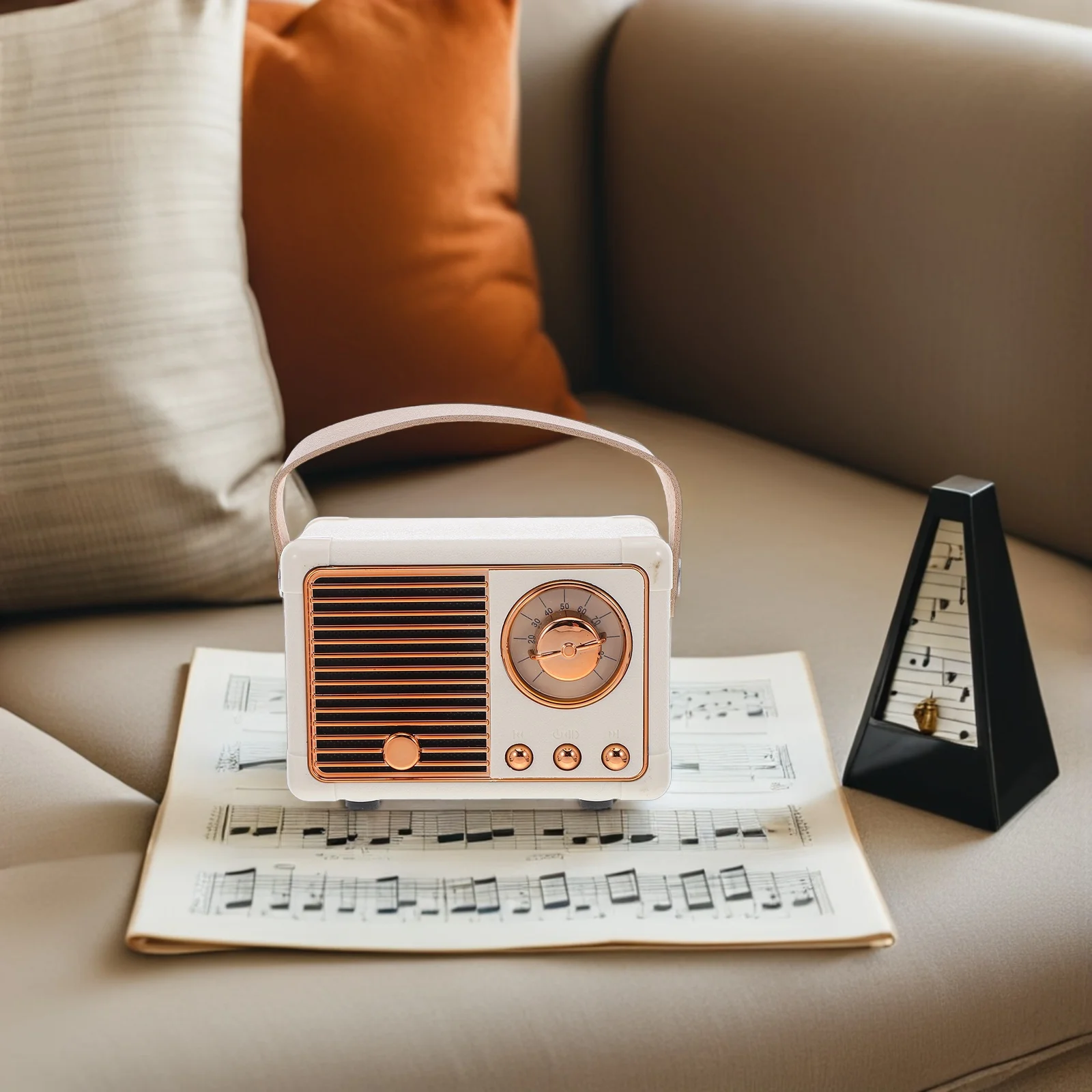 レトロミニポータブルワイヤレススピーカー コンパクトビンテージサブウーファー アウトドア旅行キャンプハイキングパーティー音楽プレーヤー