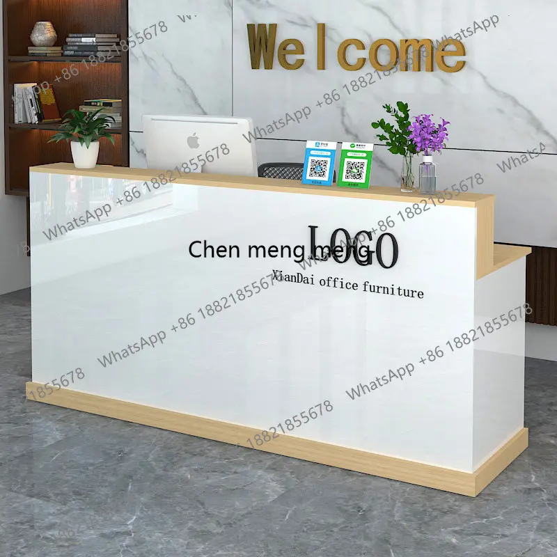 

Beauty Salon Reception Desk Counter Shop Pharmacy Reception Desk Modern Luxury Modern Cashier Comptoir Caisse Corner Furniture