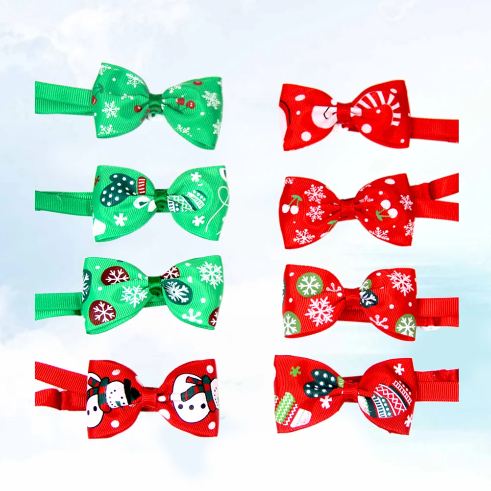 

8pcs Pet Dog Bow Ties Adjustable Neckties Mixed Color Wedding Party Holiday Accessories High Quality Comfortable Formal Wear For