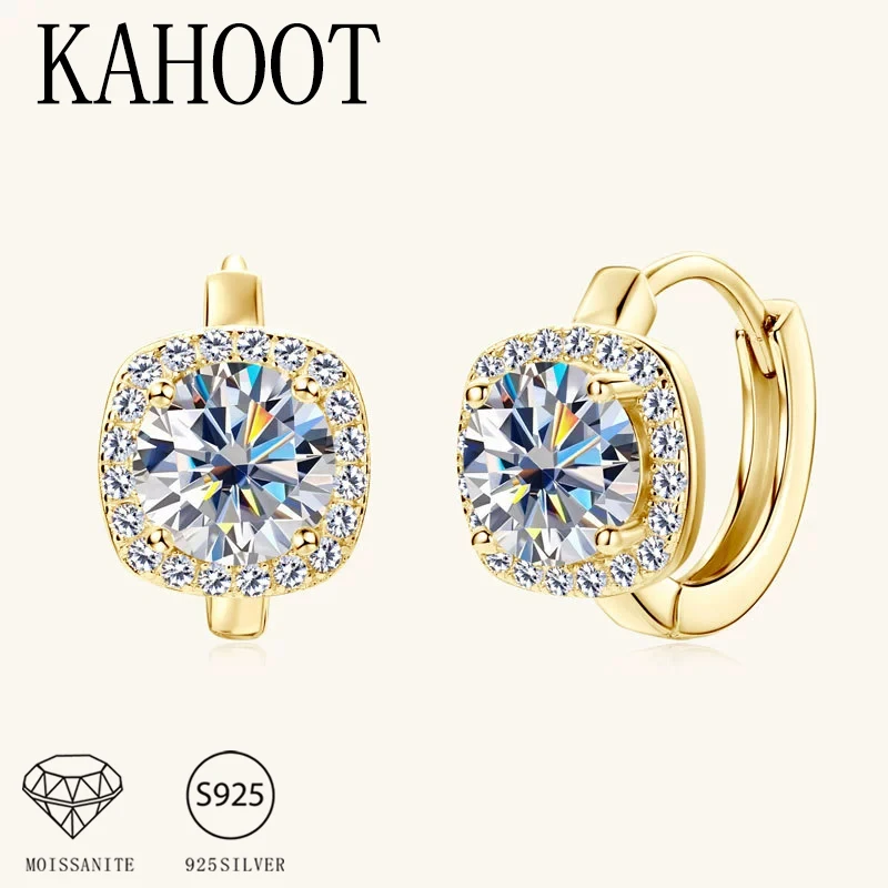 أقراط مويسانيتي من الفضة الإسترليني عيار 925: بسيطة، أنيقة، أنيقة، عالية الجودة، مناسبة لكل من الرجال والنساء