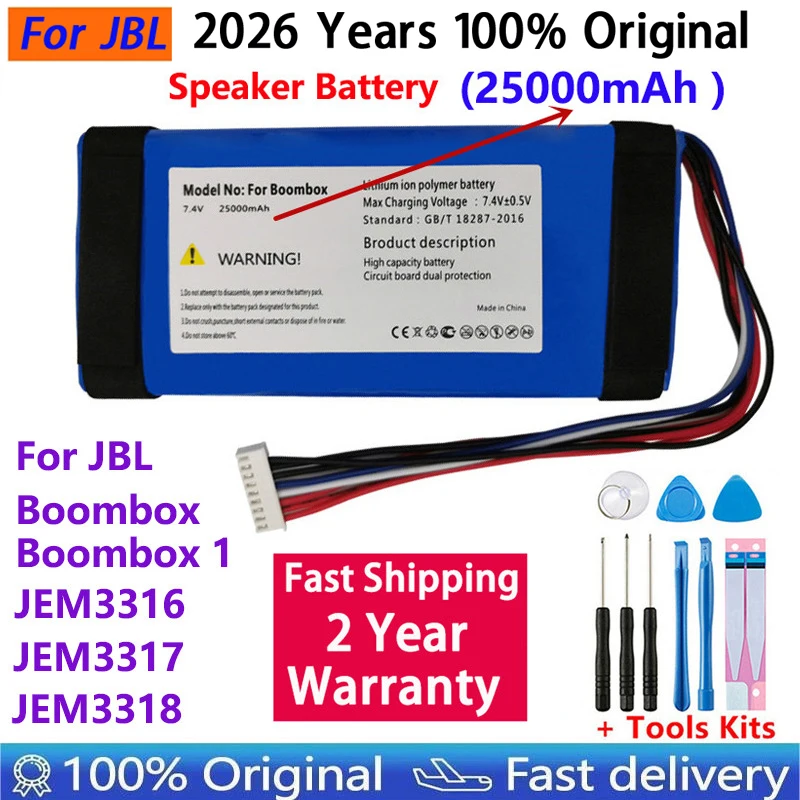 2026 Years Original Speaker Battery For JBL Link 10 20 For JBL Charge Boombox Flip Pulse Xtreme 1 2 3 4 5 6 Bateria Fast Ship