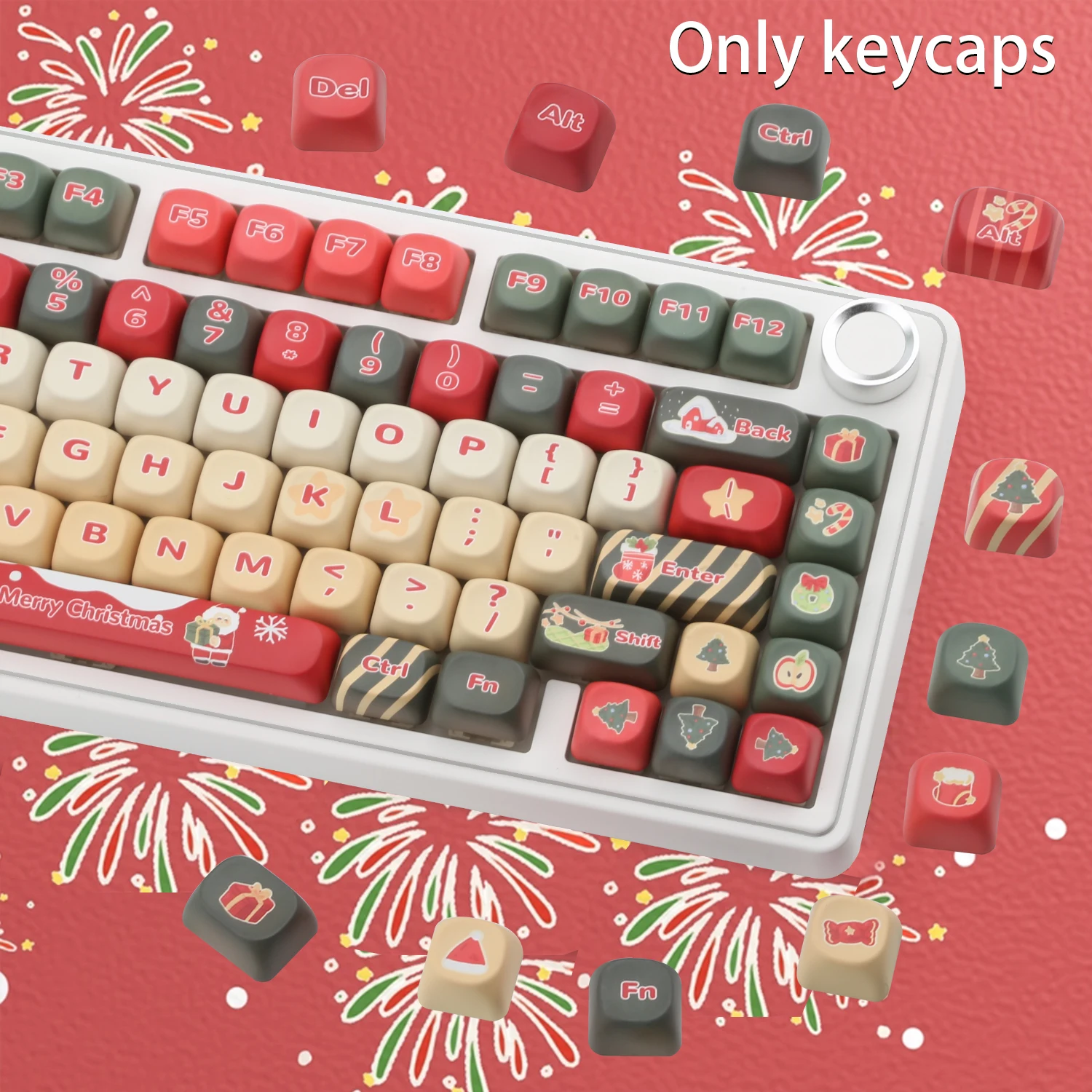 Christmas MOA Round keycaps PBT keycap Set for Girl Custom Keyboard for Gateron Kailh Cherry Mx Switches ISO ANSI Custom Keycaps