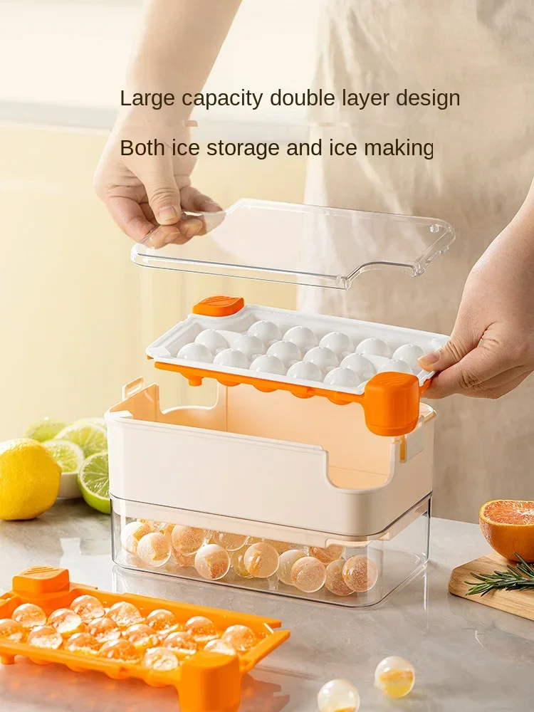 COOKER KING Ice Cube Mold Press Ice Tray Home Refrigerator Homemade Ice Storage Box Ice Hockey