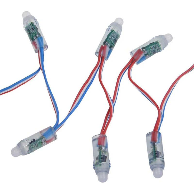 Electronic 250Pcs WS2811 RGB LED Pixels Light Individually Addressable 12Mm Diffused Digital Full Color LED Pixel Light DC12V