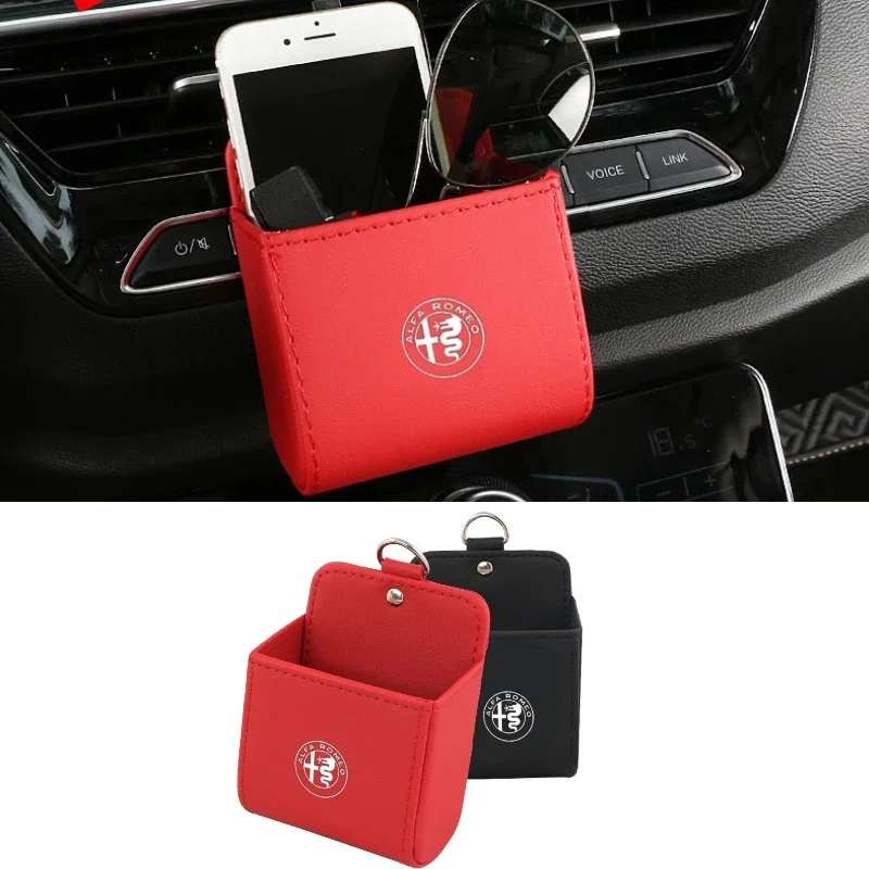 

Кожаный автомобильный ящик для хранения воздуховыпускного отверстия для Alfa Romeo 156 159 Mito Giulia GT Brera Spider Giulietta 147gt 166 аксессуары для интерьера