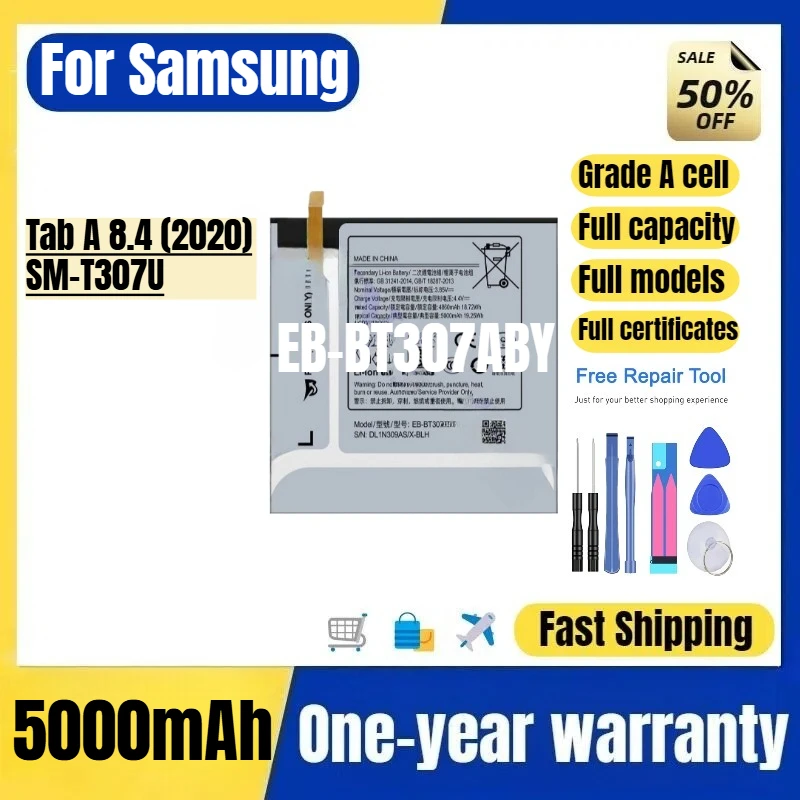 EB-BT307ABY for Samsung Tab A 8.4 (2020)/SM-T307U Tablet Battery High Quality  Capacity Battery Replacement Bateria with Tools
