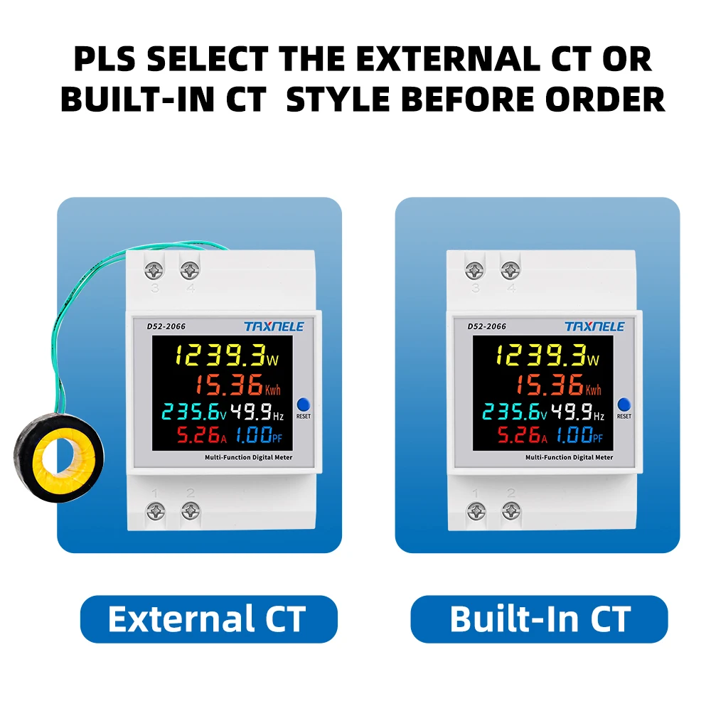 AC monitor 110V 220V 380V 100A Voltage Current Power Factor Active KWH Electric energy Frequency meter VOLT AMP