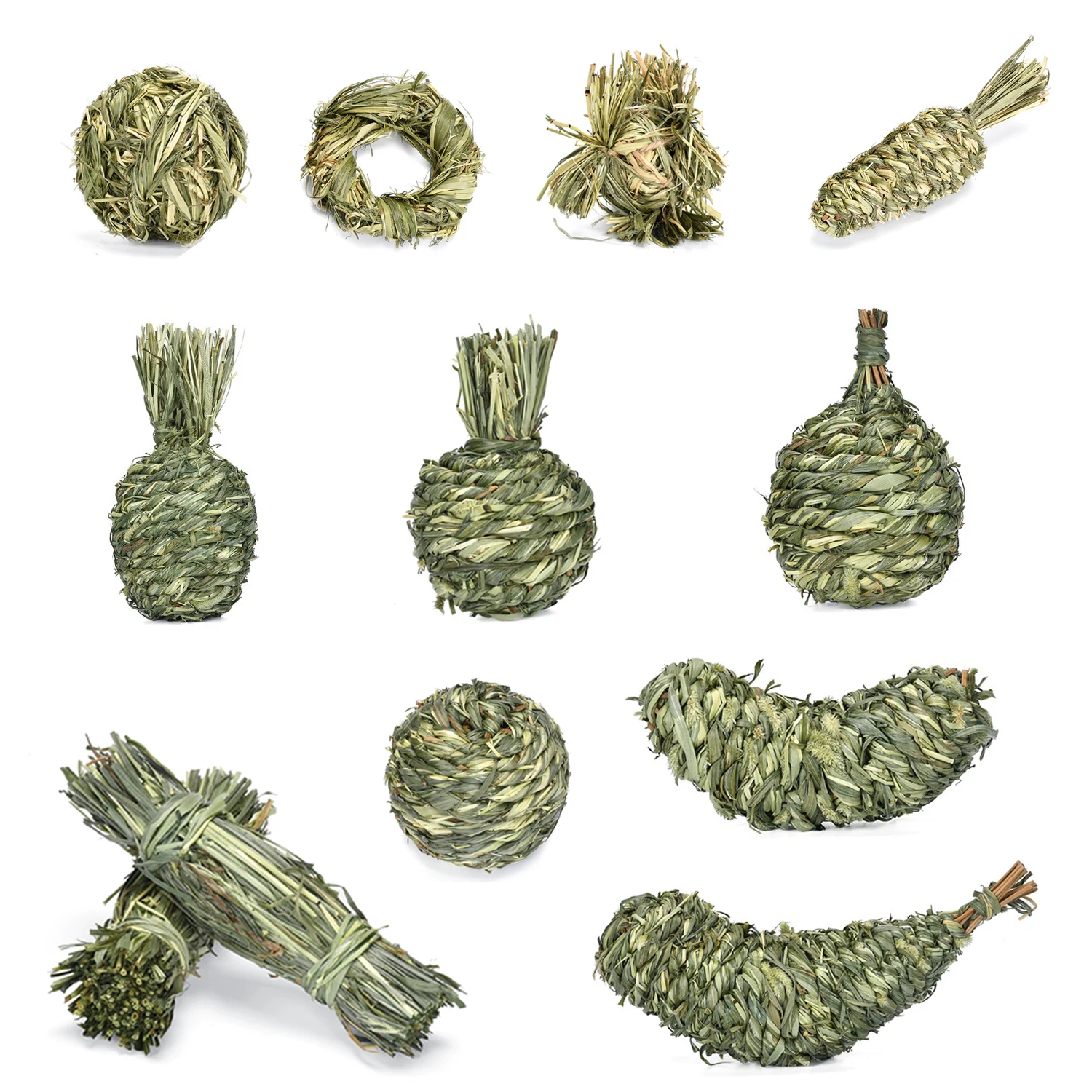 أرنب توتورو لعبة مهدئة القش النسيج الكرة القش الكرة مجموعة كاملة تيموثي من منتجات الحيوانات الأليفة الأسنان طحن وجبات خفيفة مستلزمات الحيوانات الأليفة