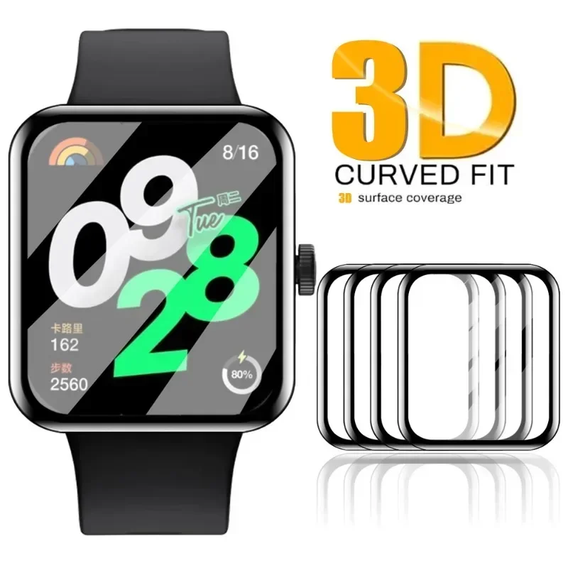 For Xiaomi Redmi Watch 4 Curved Screen Protector Anti-scratch Protective Films Not Glass for Redmi Watch4 Smartwatch Accessories