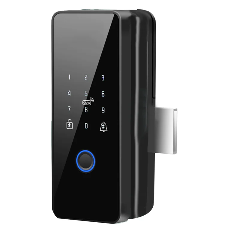 Tuya WiFi Smart Door Lock, Fingerprint Electronic Rim Lock, Porta de vidro, impermeável, Estilo 3