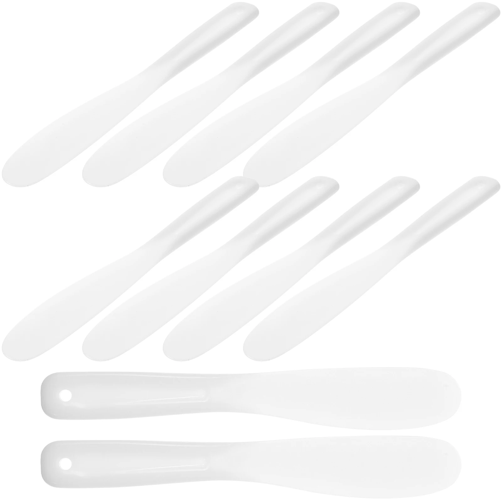 

10pcs White Mixing Spoons PP Spatula Face Mask Tools Durable Practical Beautician Use Easy Clean