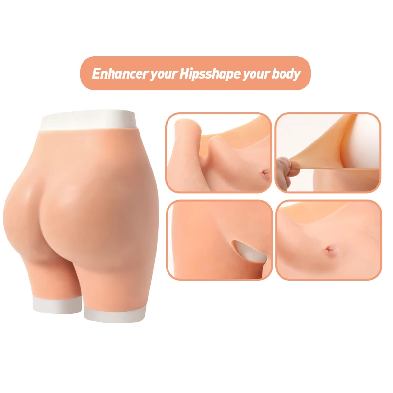 Big Size High Waist Silicone Shapewear 2.0cm And 2.6cm Thick Butt Padded Hips Lifter Buttock Push Up Panties Silicone Shaper